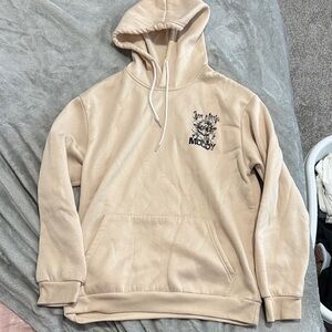 Beige Graphic Pullover Hoodie - Men's Casual Comfort